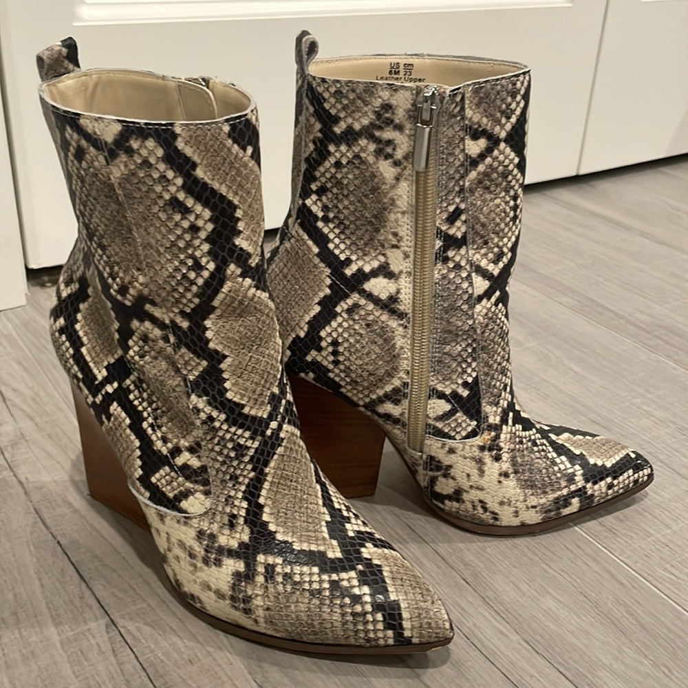 Animal print booties